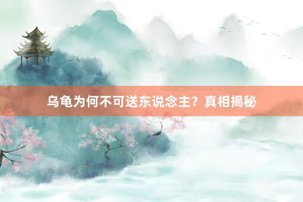 乌龟为何不可送东说念主?真相揭秘
